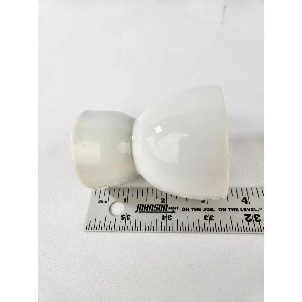 2 Vintage Double Egg Sides Solid White Porcelain Egg Cup Holder Ceramic